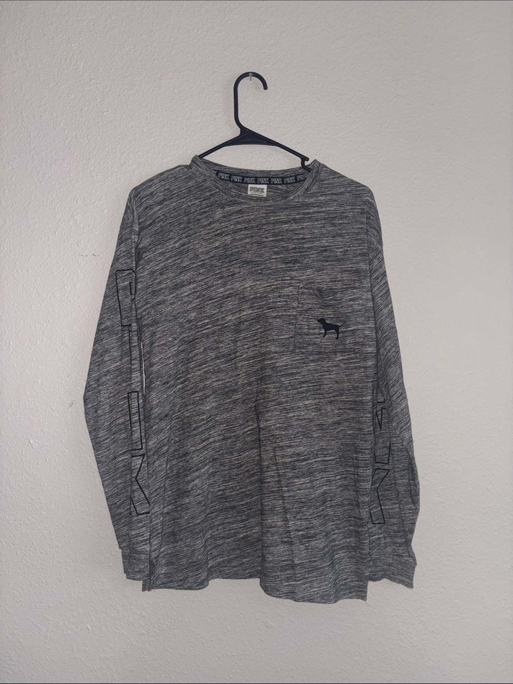 PINK Victoria's Secret Gray Space-Dye Tee
